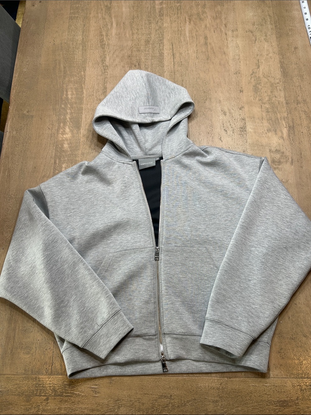 Men's Gray Zip-Up Hoodie Sweatshirt Cernucci